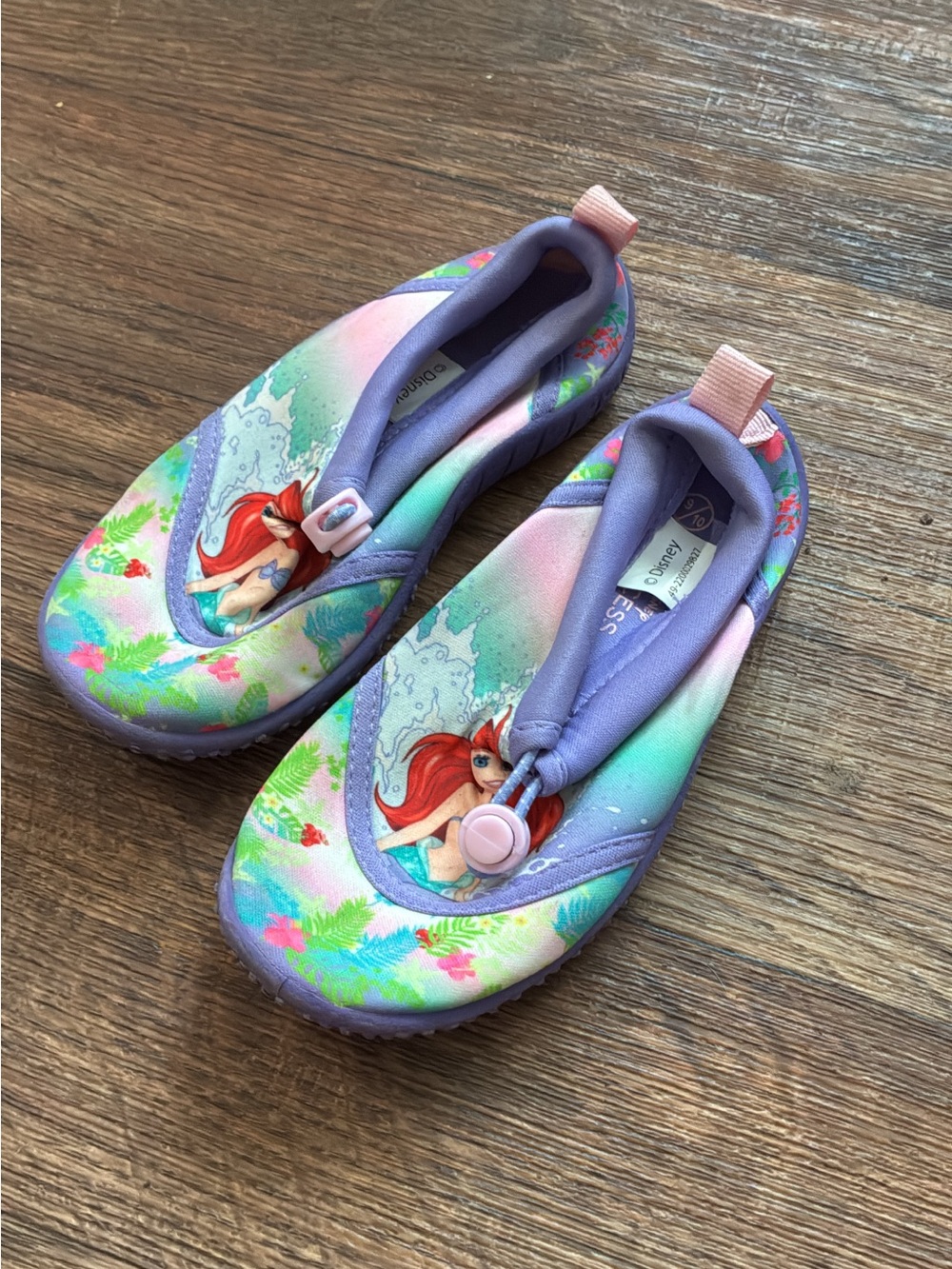Disney Ariel Kids Water Shoes in Purple and Pastel Gradient